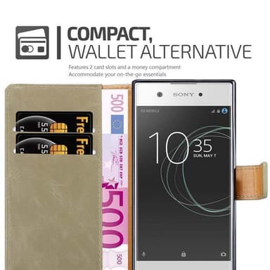 Sony Xperia XA1 Plånboksfodral Skal (Brun)