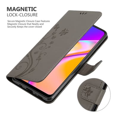 Oppo A94 5G Plånboksfodral Skal (Grå)