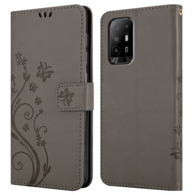 Oppo A94 5G Plånboksfodral Skal (Grå)