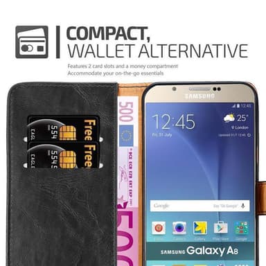 Samsung Galaxy A8 2015 Plånboksfodral Skal (Svart)