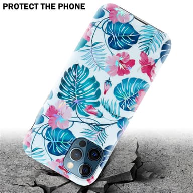 iPhone 12 PRO MAX Fodral Skal Blommor (Vit)