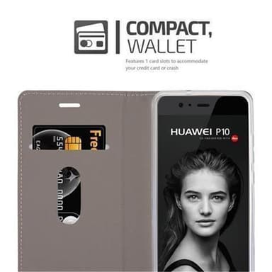 Huawei P10 Plånboksfodral Skal (Grå)