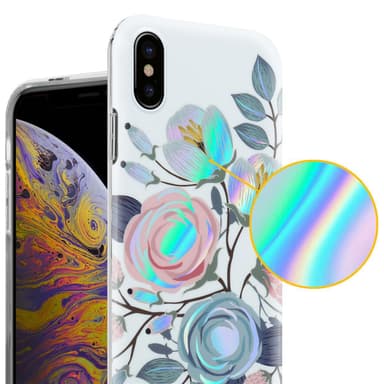 iPhone XS MAX Fodral Skal Blommor (Vit)