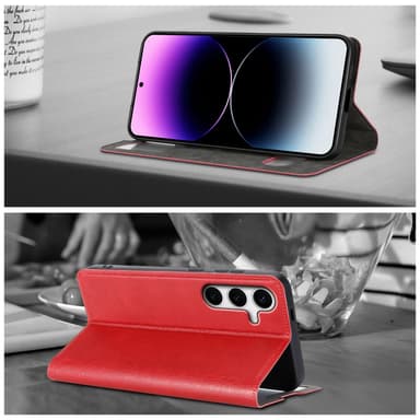 Samsung Galaxy S24 PLUS Plånboksfodral Skal (Röd)