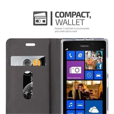 Nokia Lumia 925 Plånboksfodral Skal (Grå)