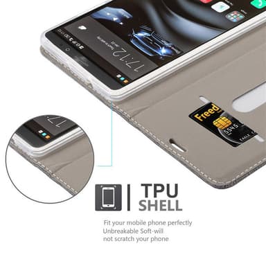 Huawei MATE 8 Plånboksfodral Skal (Grå)