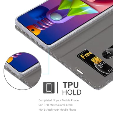 Samsung Galaxy M51 Plånboksfodral Skal (Grå)