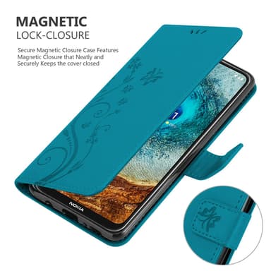 Nokia X10 / X20 Plånboksfodral Skal (Blå)