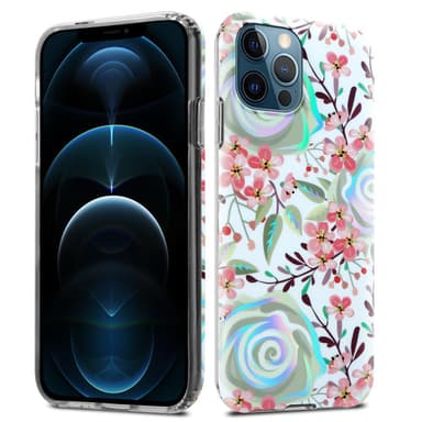 iPhone 12 PRO MAX Fodral Skal Blommor (Vit)
