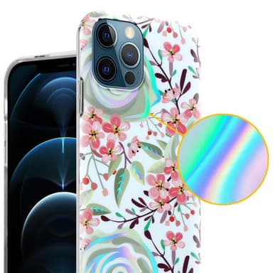 iPhone 12 PRO MAX Fodral Skal Blommor (Vit)