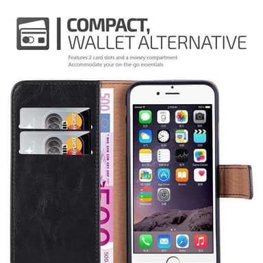 iPhone 6 PLUS / 6S PLUS Plånboksfodral Skal (Svart)