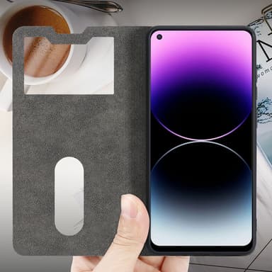 Oppo A94 5G Plånboksfodral Skal (Svart)