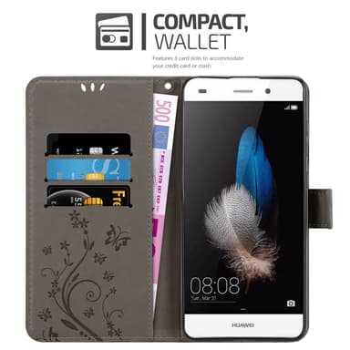 Huawei P8 LITE 2015 Plånboksfodral Skal (Grå)