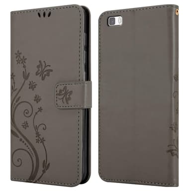 Huawei P8 LITE 2015 Plånboksfodral Skal (Grå)
