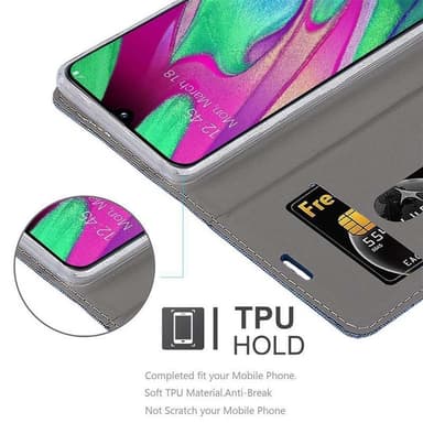 Samsung Galaxy A40 Plånboksfodral Skal (Blå)