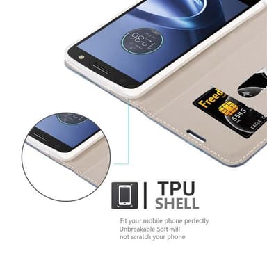Motorola MOTO Z FORCE Plånboksfodral Skal (Blå)