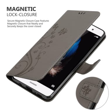 Huawei P8 LITE 2015 Plånboksfodral Skal (Grå)