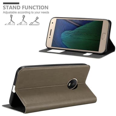 Motorola MOTO G5 PLUS Plånboksfodral Skal (Brun)