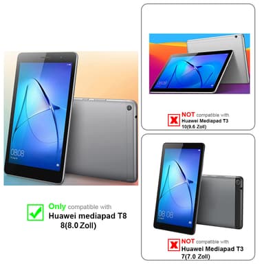 Huawei MediaPad T3 8 (8.0 tum) Skal Fodral Case (Svart)