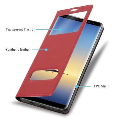 Samsung Galaxy NOTE 8 Plånboksfodral Skal (Röd)