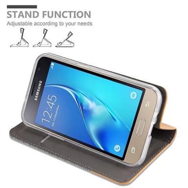 Samsung Galaxy J1 2016 Plånboksfodral Skal (Grå)