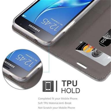 Samsung Galaxy J1 2016 Plånboksfodral Skal (Grå)