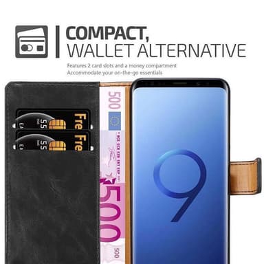 Samsung Galaxy S9 PLUS Plånboksfodral Skal (Svart)
