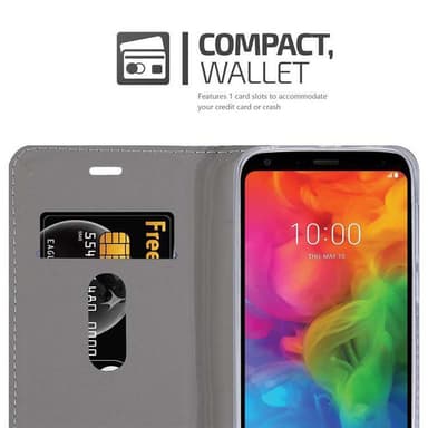 LG Q7 / Q7a / Q7+ Plånboksfodral Skal (Grå)