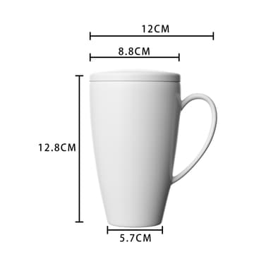 Kaffekopp Kaffemugg i porslin med lock och teinfusor