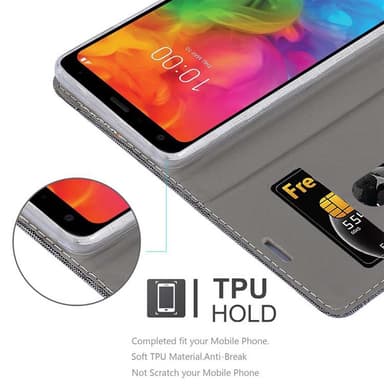 LG Q7 / Q7a / Q7+ Plånboksfodral Skal (Grå)