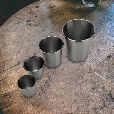 5x Muggar rostfritt stål Stapelbara Dryckeskopp (170ml)