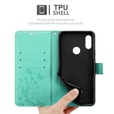 Huawei Y6 2019 Plånboksfodral Skal (Turkos)