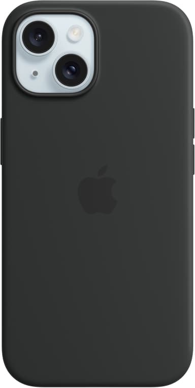 iPhone 15 silikonfodral med MagSafe (svart)