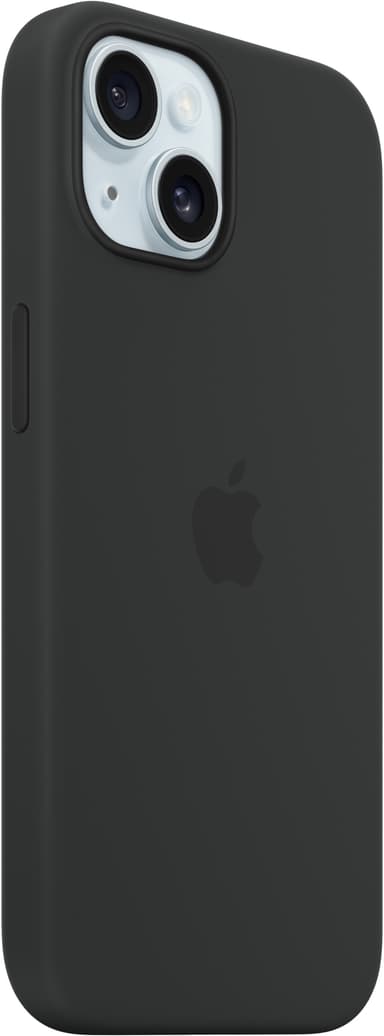 iPhone 15 silikonfodral med MagSafe (svart)
