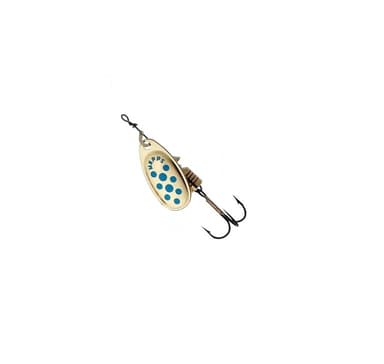 Spinner MEPPS COMET-4 8,0g guld/blå prickar