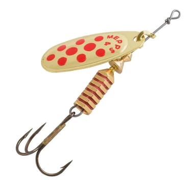 Spinner MEPPS COMET-4 8,0g guld/röda prickar