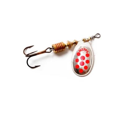 Spinner MEPPS AGLIA DECOREE-2 4,5g silver/röda prickar