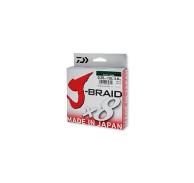 flätad fiskelina Daiwa J-Braid X8 0,24mm 150m mörkgrön