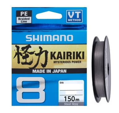 Flätad fiskelina Shimano Kairiki 8 PE Stålgrå 150m 0,215mm 20,8kg