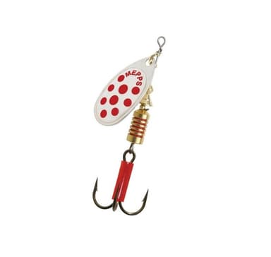 Spinner MEPPS COMET-4 8,0g silver/röda prickar
