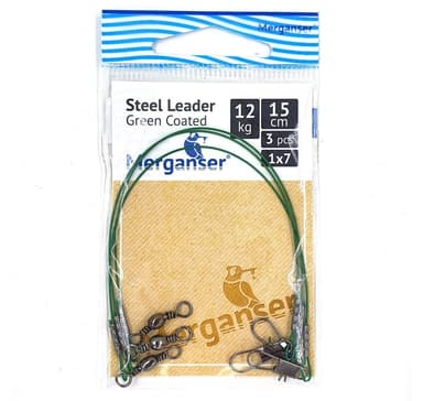 Stålledare, 1x7 täckt, grön, 12 kg, 15 cm, 3 st, Merganser