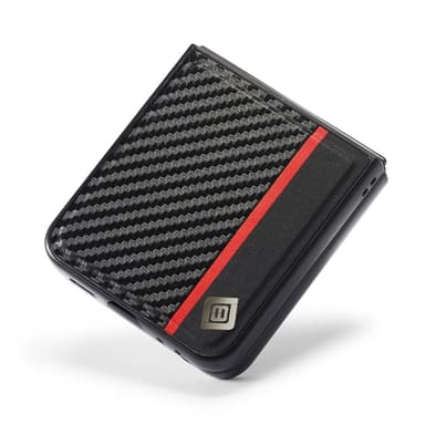 SKALO Samsung Z Flip6 LC.IMEEKE Carbon Fiber PU-Läder Skal - Svart