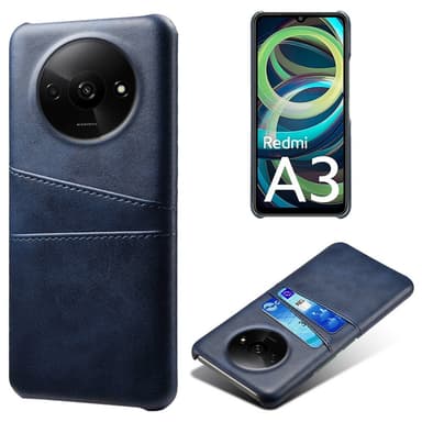 SKALO Xiaomi Redmi A3 PU Läder Skal med Korthållare/Plånbok - Blå