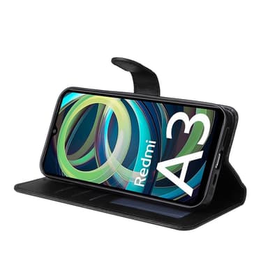 SKALO Xiaomi Redmi A3 PU-Läder Plånboksfodral - Svart