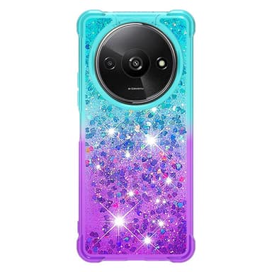 SKALO Xiaomi Redmi A3 Kvicksand Glitter Hjärtan TPU-skal - Turkos-Lila