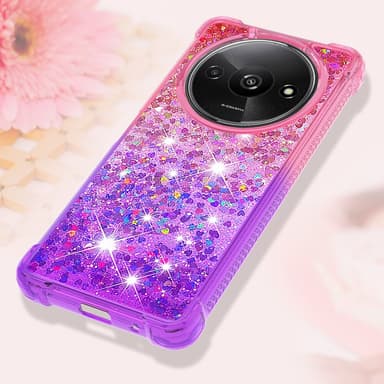 SKALO Xiaomi Redmi A3 Kvicksand Glitter Hjärtan TPU-skal - Rosa-Lila