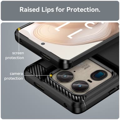SKALO Motorola Edge 50 Ultra Armor Carbon Stöttåligt TPU-skal - Svart