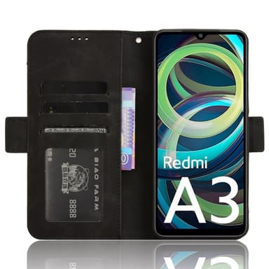 SKALO Xiaomi Redmi A3 6-FACK Plånboksfodral - Svart