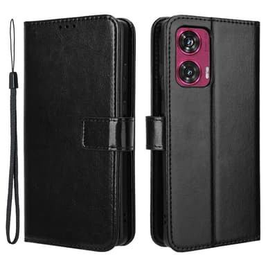 SKALO Motorola Edge 50 Fusion PU-Läder Plånboksfodral - Svart