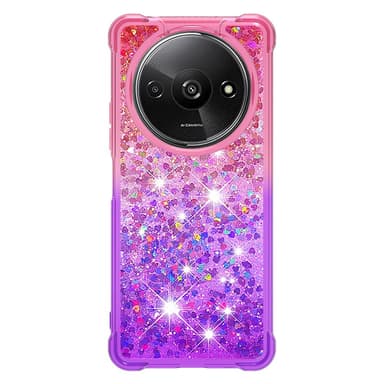 SKALO Xiaomi Redmi A3 Kvicksand Glitter Hjärtan TPU-skal - Rosa-Lila